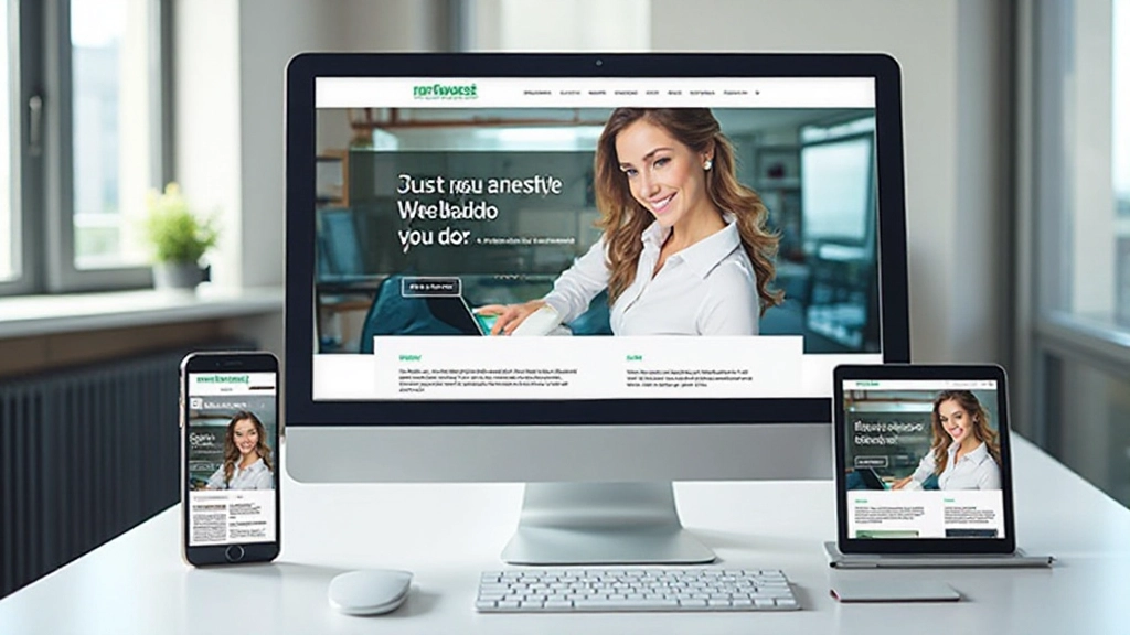 Website wird auf verschiedenen Geräten angezeigt: Smartphone, Tablet und Desktop
